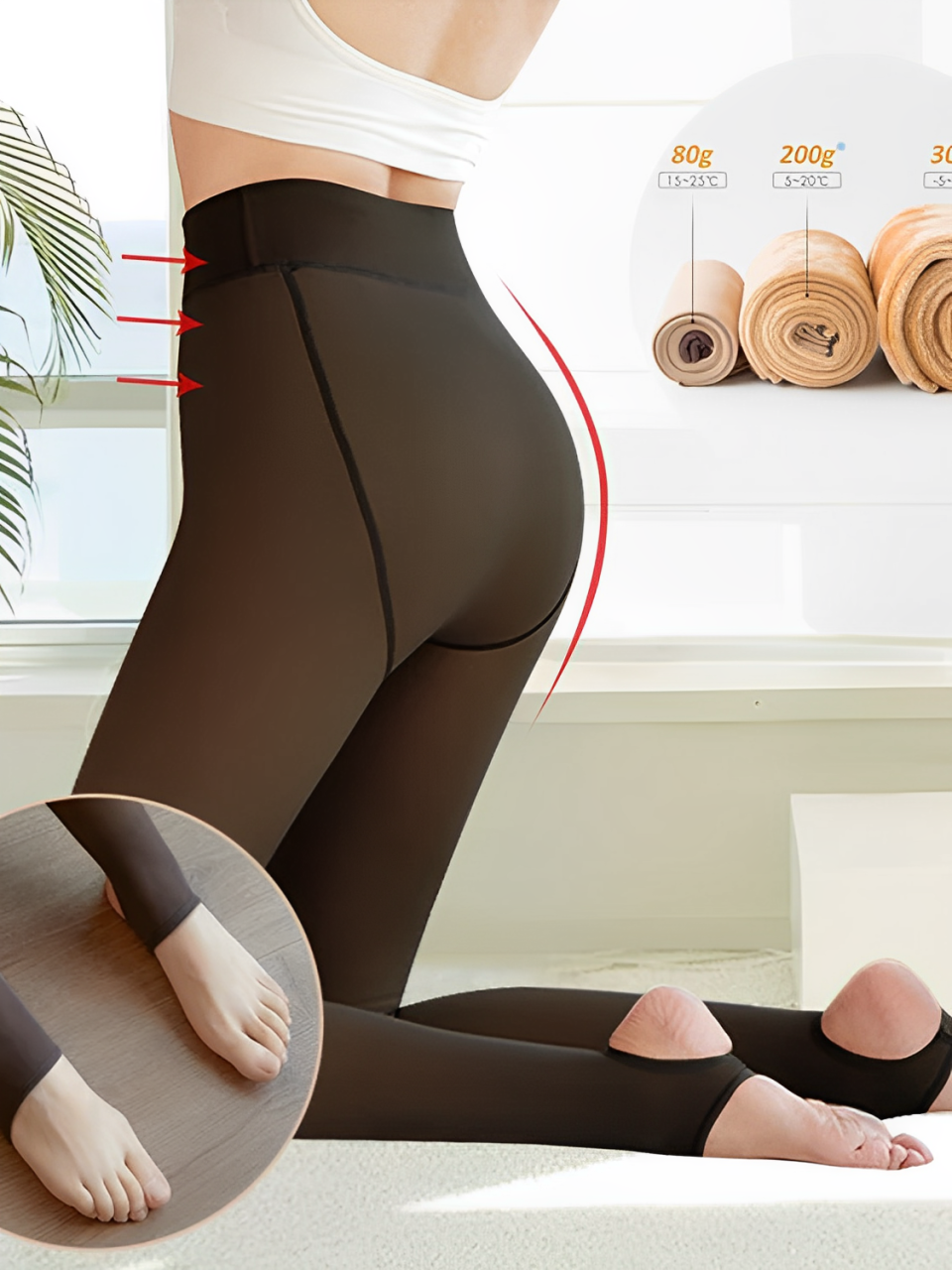 Meia-Calça Feminina Térmica Peluciada com Pézinho Confortável – Adorisse