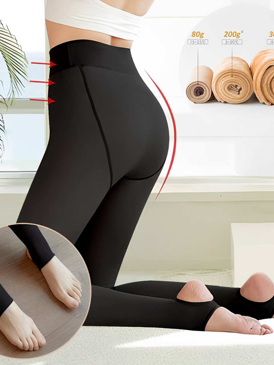 Meia-Calça Feminina Térmica Peluciada com Pézinho Confortável – Adorisse